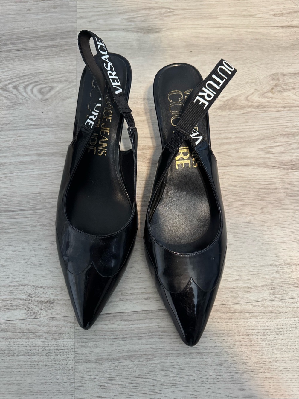 Versace sling back heel